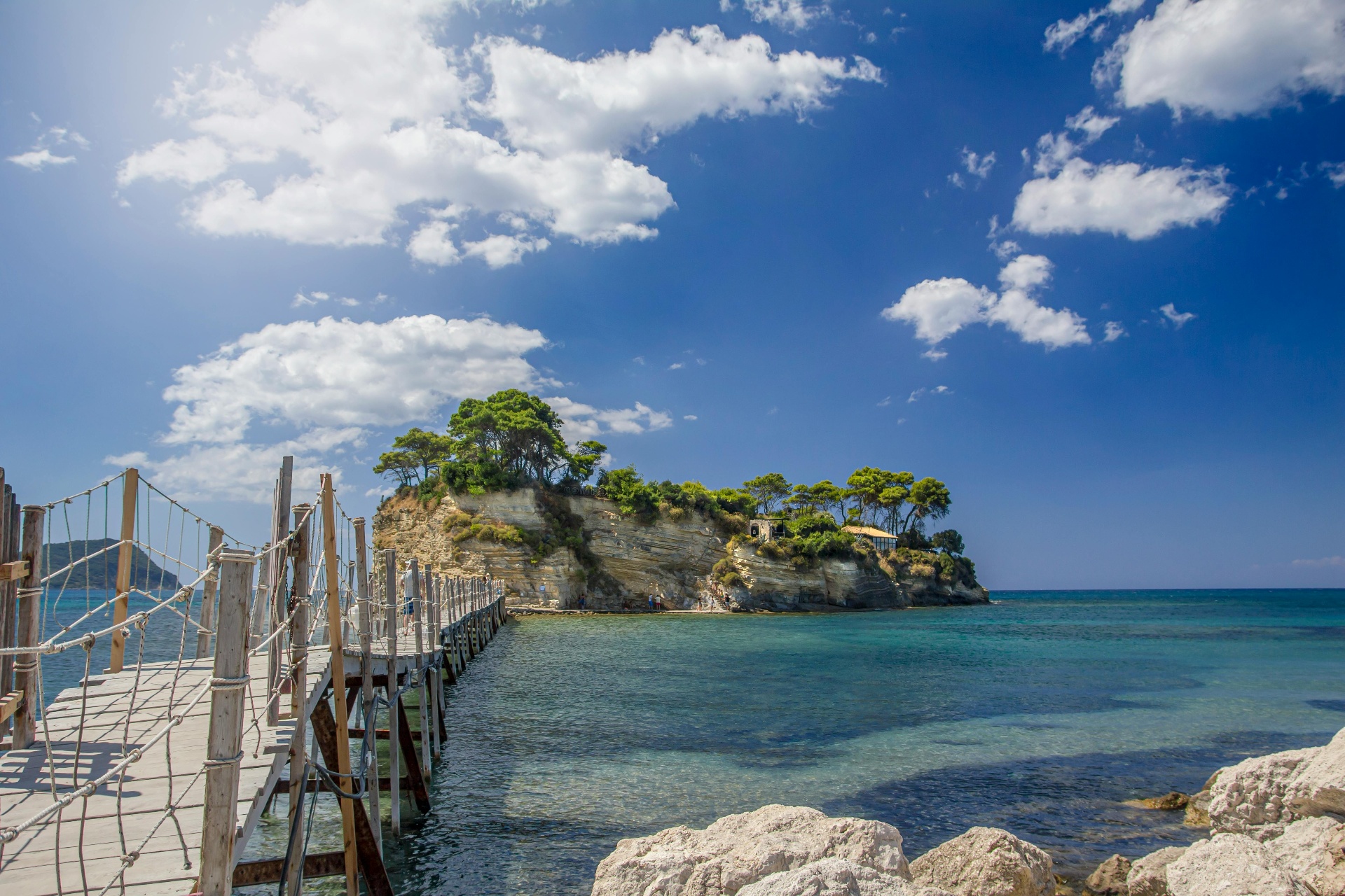 Cameo Island wooden bridge, Zakynthos